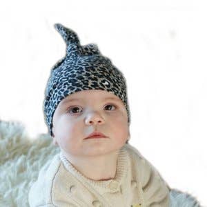 Baby hat with button panther grey/brown OK 4161 for wholesale by Othat- We love happy baby & kids
