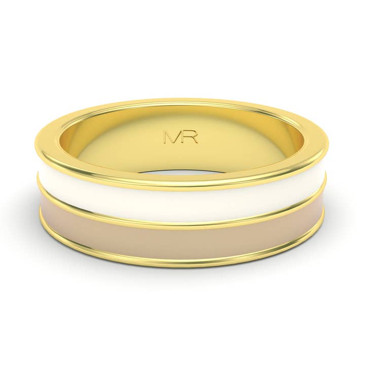 Bague en émail à double bande pour la vente par MARCELLO RICCIO