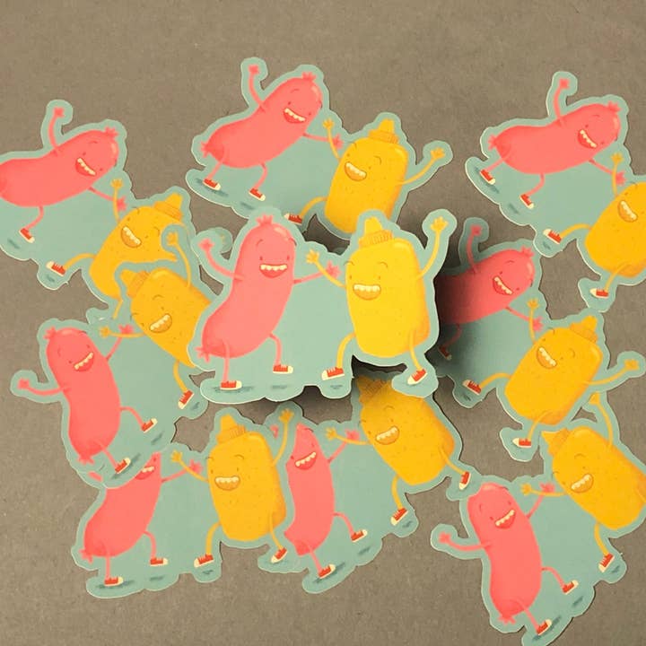 Autocollant Best Friends - Autocollant vinyle mat - Autocollant pour ordinateur portable - Autocollant pour hydroflask pour la vente par Sarah Parker Illustration