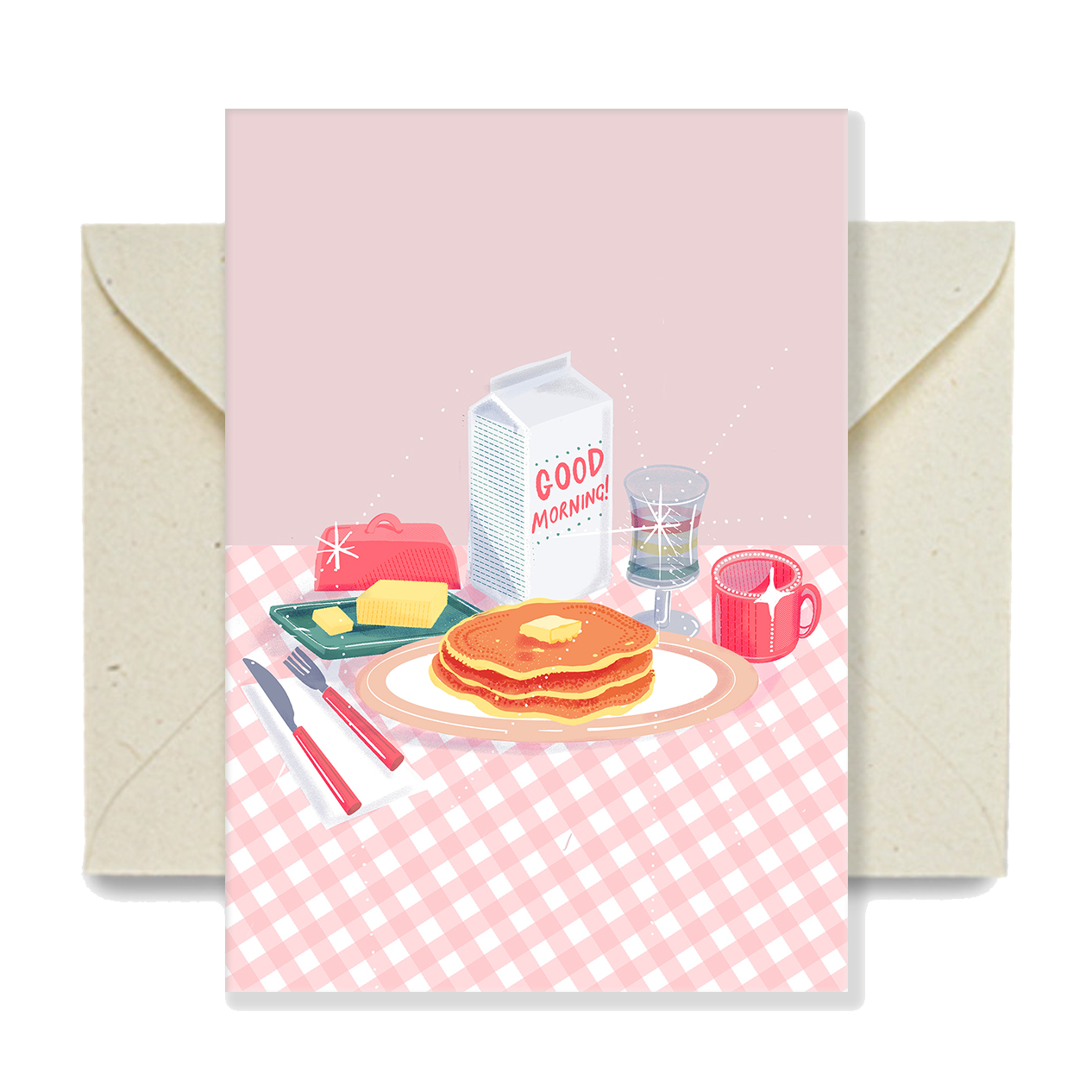 Bryony Moss Illustration – wholesale Mother’s Day card – Pancake Breakfast, A6 Greetings Card0