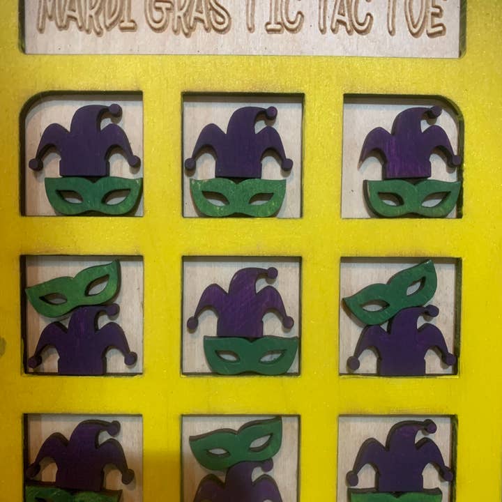 Mardi Gras Tic Tac Toe Boards for wholesale by Above & Beyond ScreenPrinting @ More