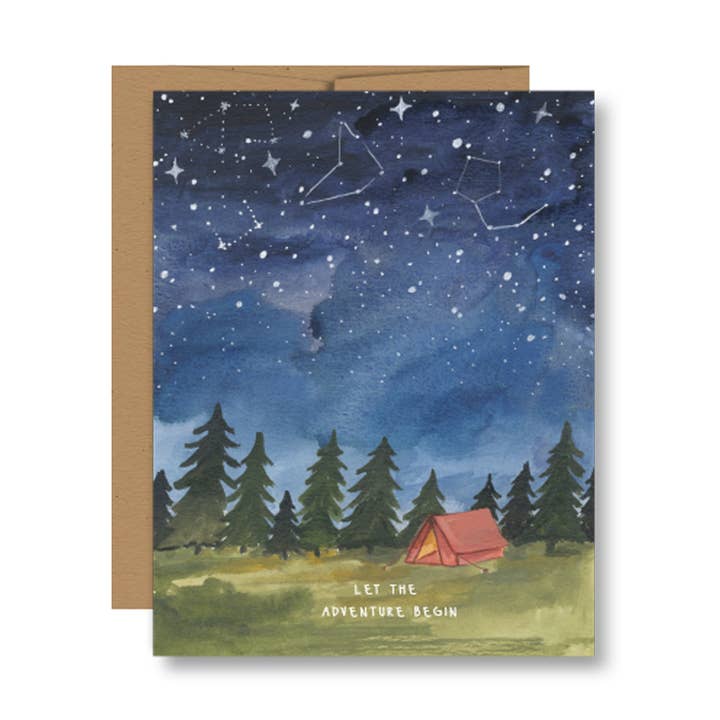 Carte de vœux Adventure Anniversary Camping pour la vente par Jessica Frasz Studio