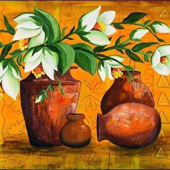 Gianola M.T. - Vases With Magnolia Flowers for wholesale by Migneco & Smith