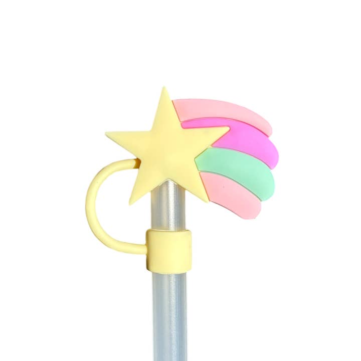 CharCharms - Wholesale Water Bottle - Unicorn Straw Toppers (Retail 4-pack)