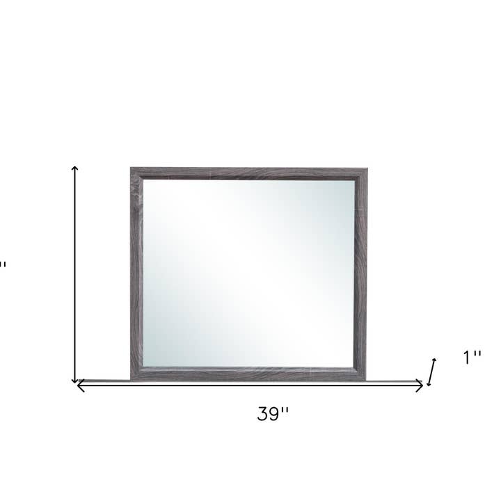 HomeRoots - Wholesale Vanity Mirror - 35" Dark Gray Wood Framed Accent Mirror2