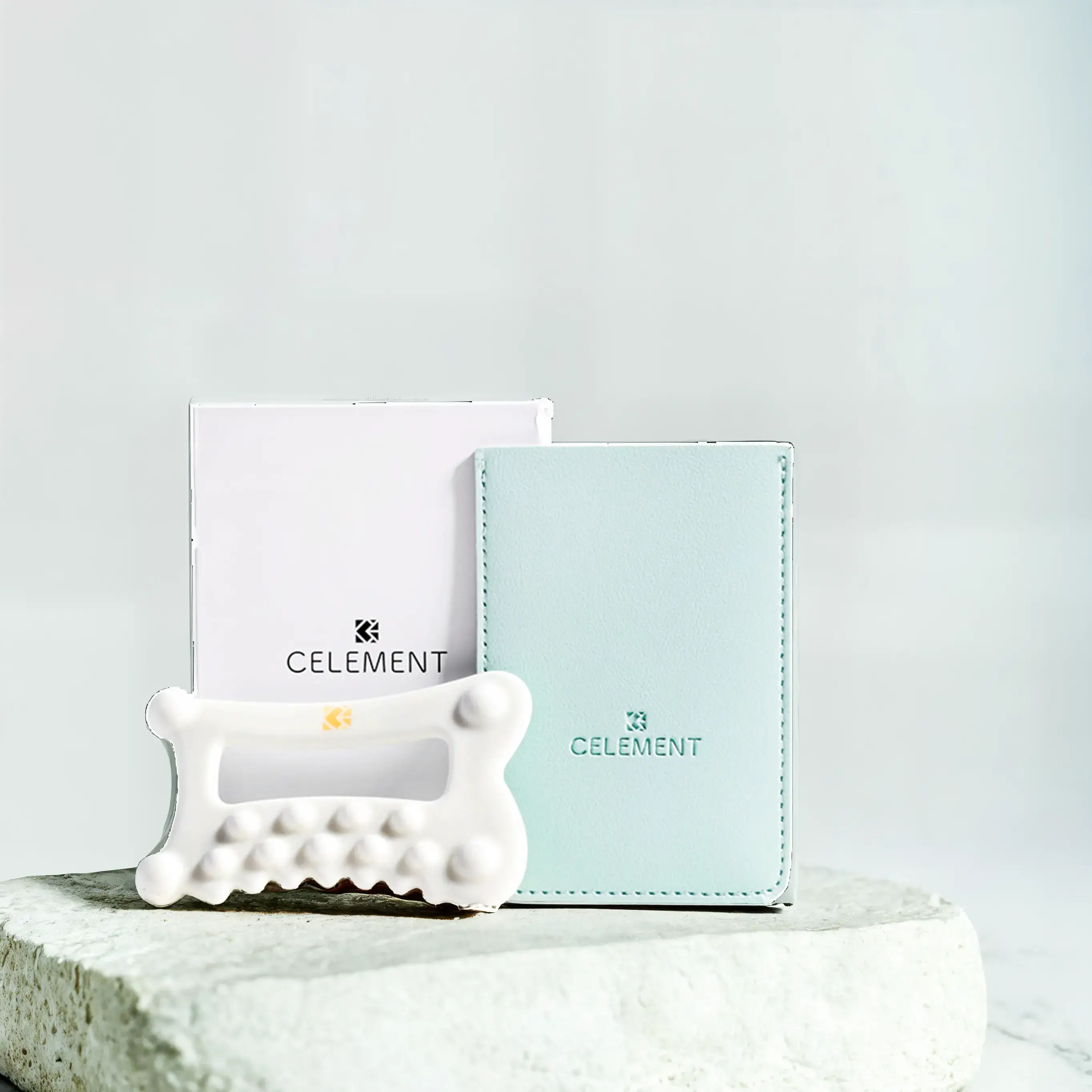 CELEMENT /IN YOUR GLOW - Wholesale Gua Sha Tool - Large Versatile Face & Body Ceramic Gua Sha with pouch4