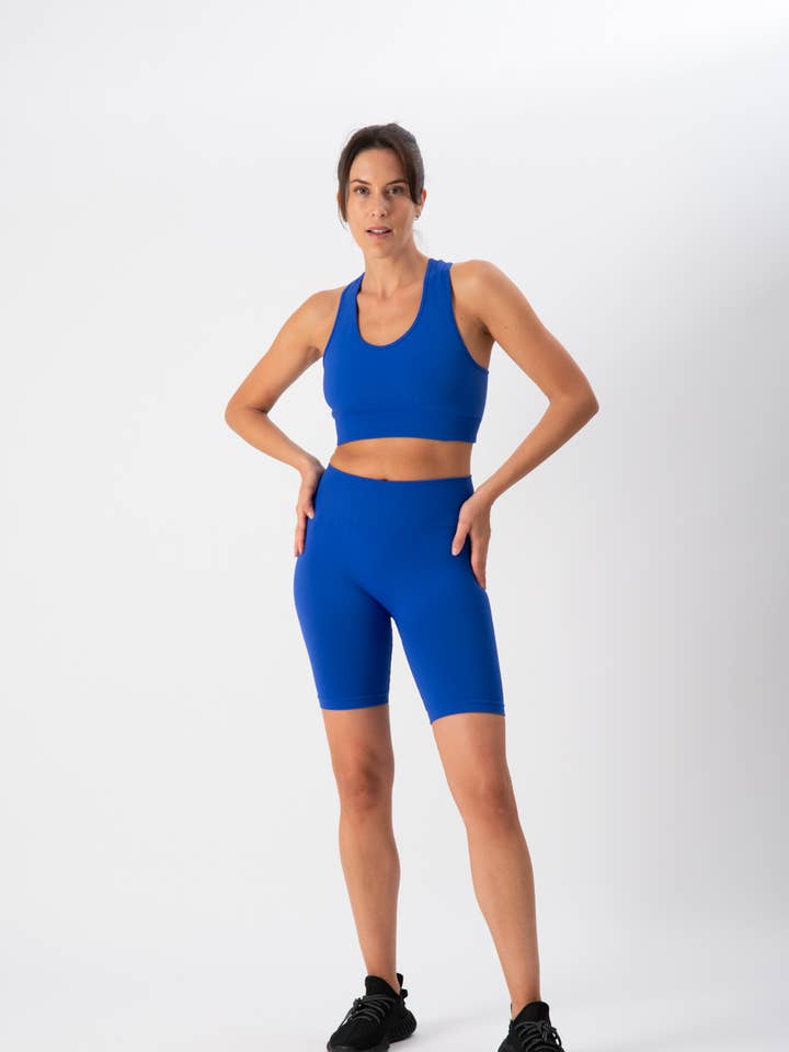 Ensemble Donna One Block Bleu – Haut + Cycliste pour la vente par HEART and SOUL