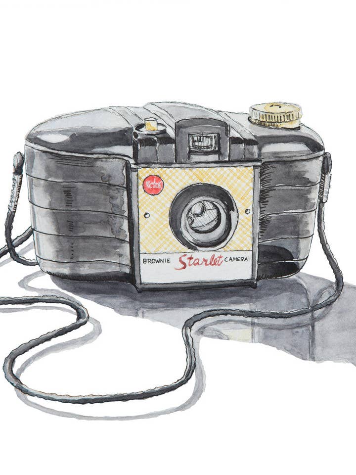 Kodak Brownie Starlet 127 Camera, Watercolor Painting for wholesale by Print Collection
