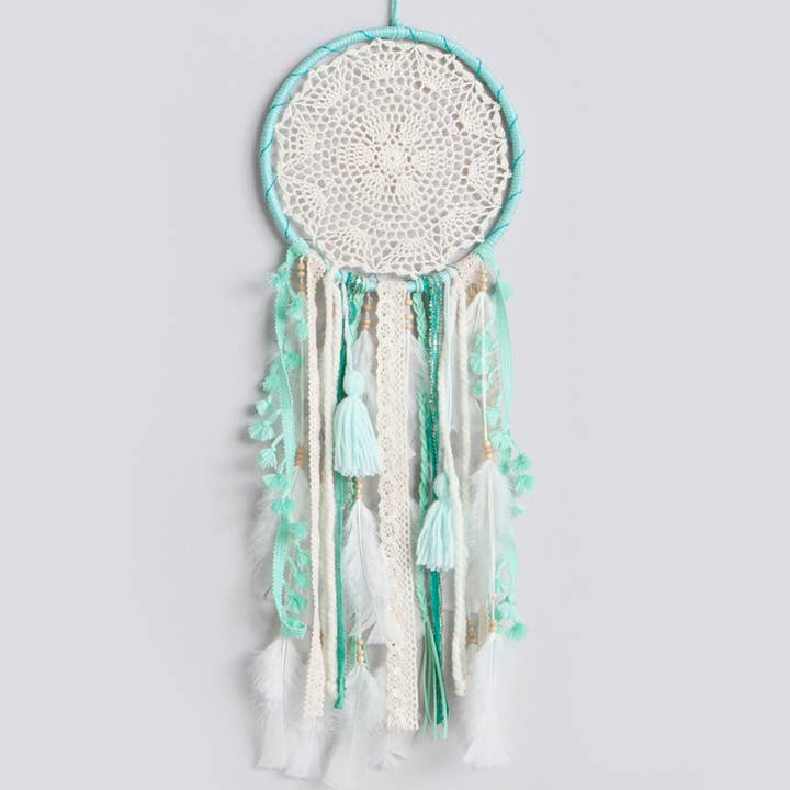 DREAM CATCHER MEDIUM MINT BOHO DÉCOR, WALL HANGING Dream Cat for wholesale by MANIK