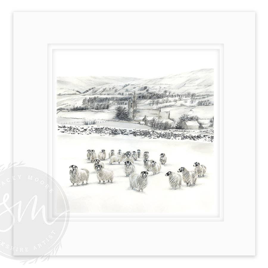 Stacey Moore Ltd - Wholesale Art Print - Sheep in Snow6