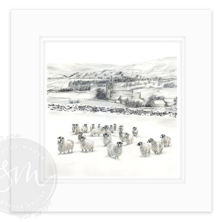 Stacey Moore Ltd - Wholesale Art Print - Sheep in Snow6