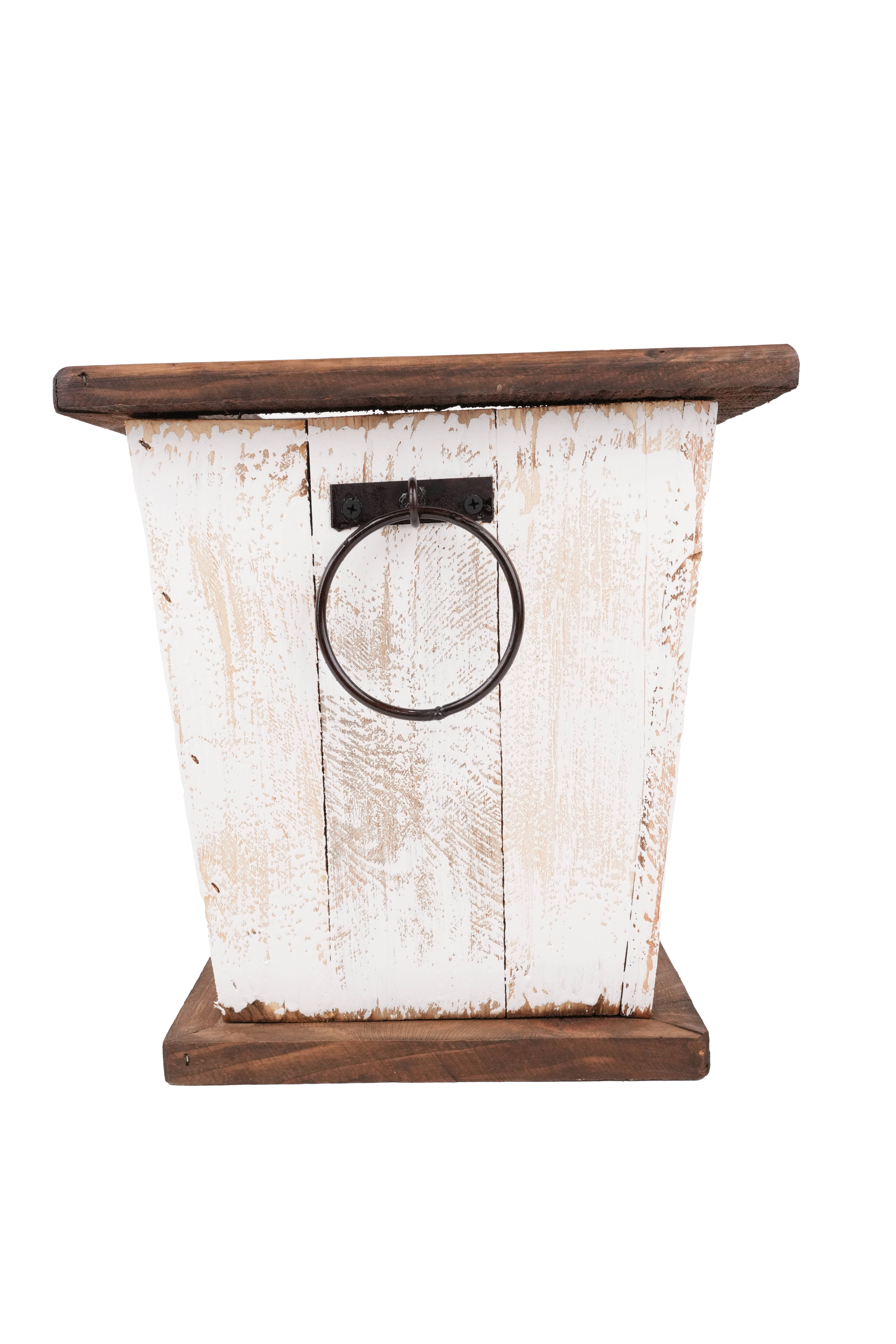 My Amigos Imports - Vente Jardinière - Jardinière rustique en bois avec poignées style ferme Midland - blanche2