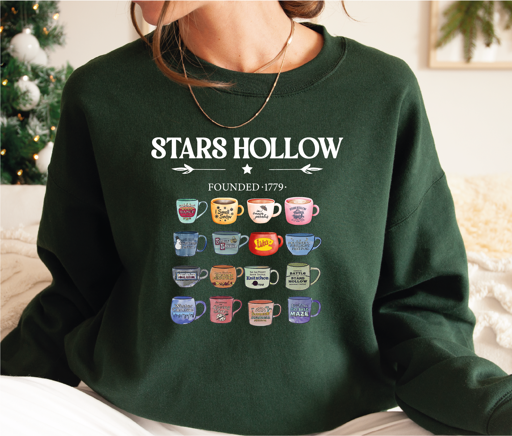 MAYA TX - Wholesale Graphic Sweatshirt - Women's - Stars Hollow Mugs Sweatshirt and Hoodie, X2192