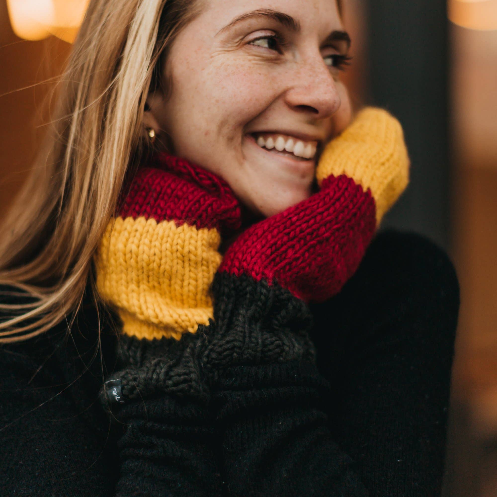 Pretty Simple - Wholesale Mittens - Women's - CURE Mittens (Maroon and Gold)3