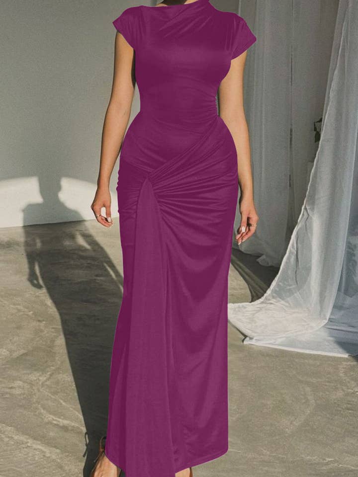 Mccolin - Wholesale Dress – Women's - Elegant Dress with Ruched Detail7