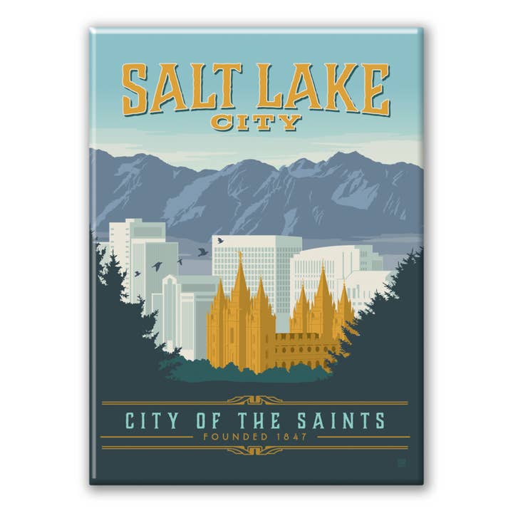 UT, Salt Lake City Metal Magnet for wholesale by Tourist Courts