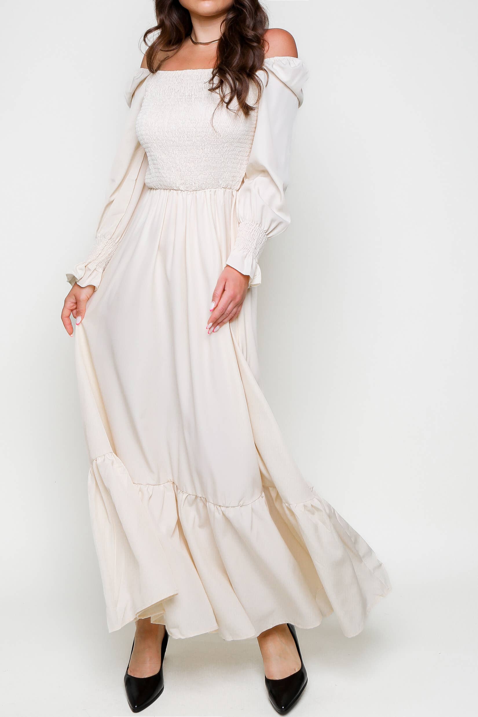 Flarix - Wholesale Dress - Women's - Smocked Square Neck Maxi Dress22