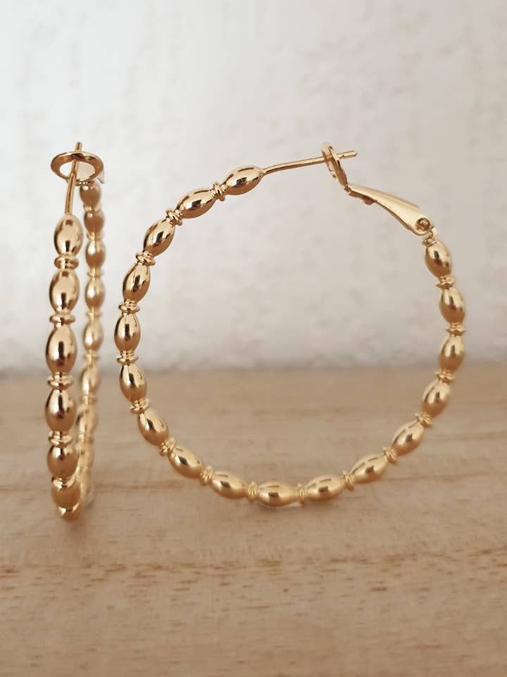 Gold plated hoop earrings for wholesale by SIUKA