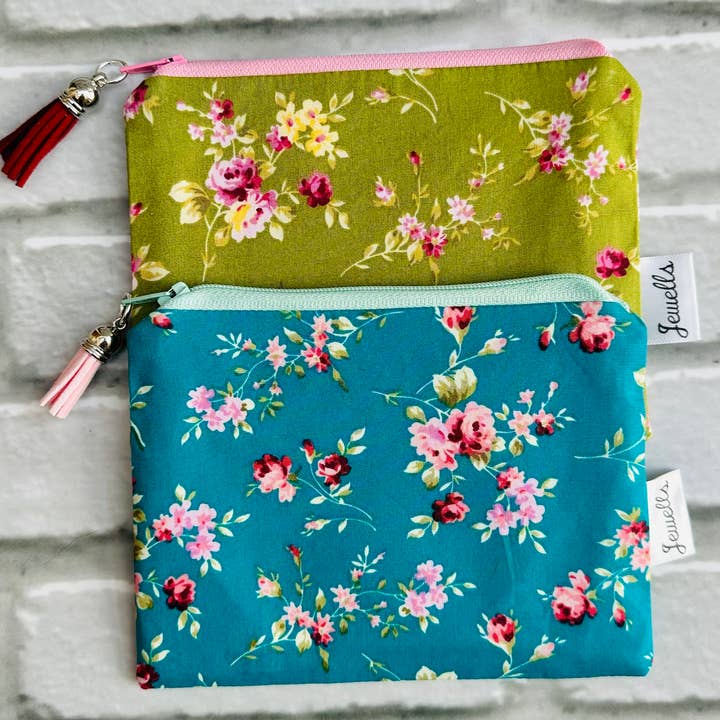 Porte-monnaie en tissu Antique Rose, 4 couleurs, 2 tailles pour la vente par Jewells