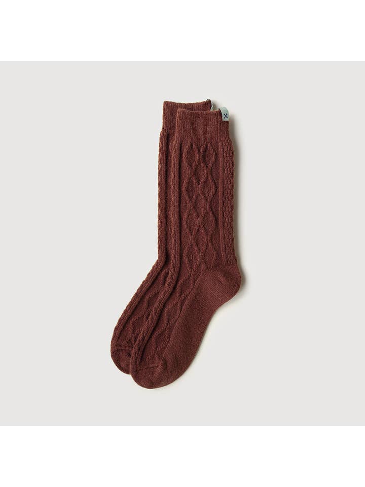 sheec socks - Vente Chaussettes – femme - Chaussettes en Laine Tricotées en Câble | Terracotta