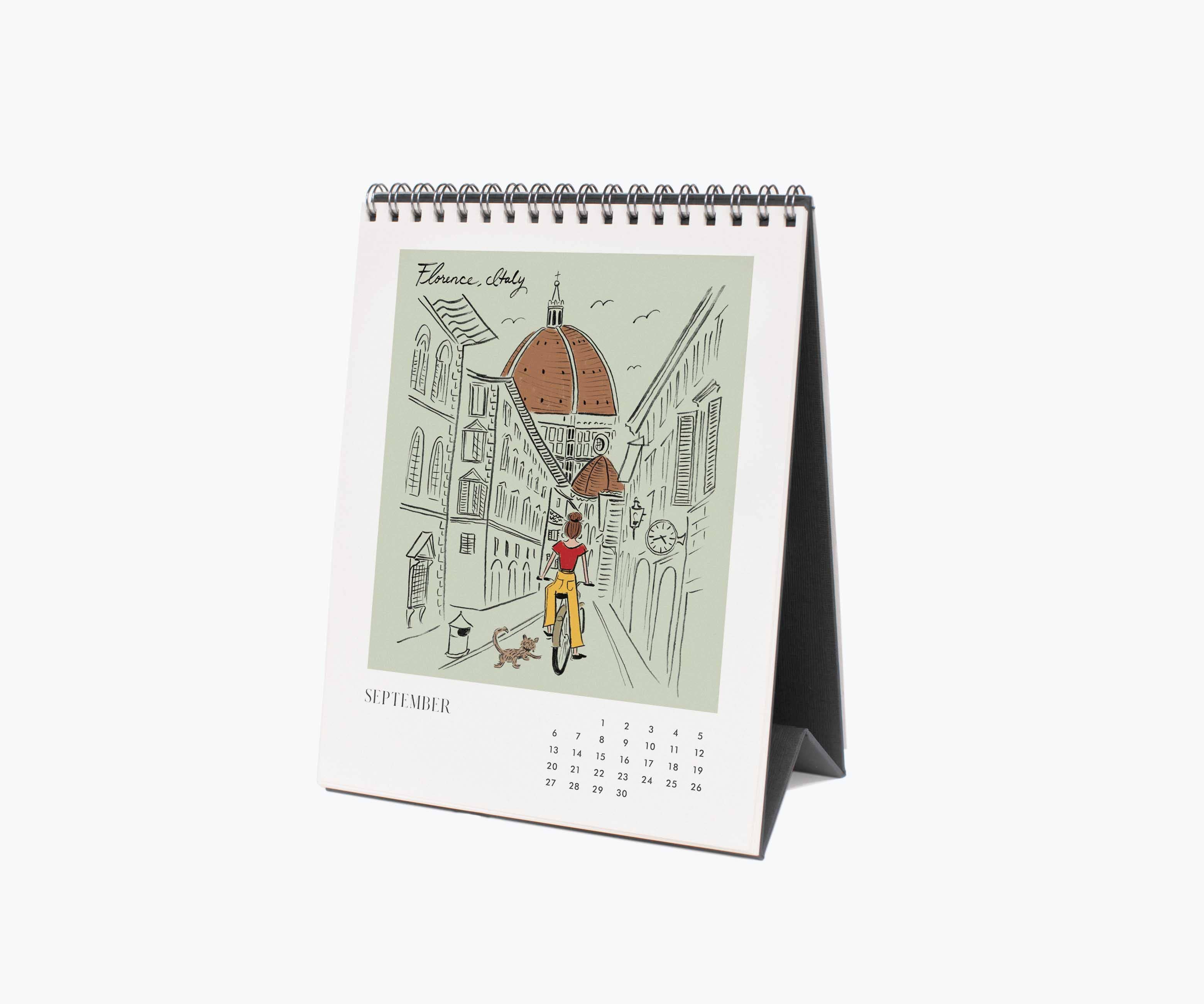 Rifle Paper Co. - Wholesale Calendar - 2026 Travel Sketchbook Desk Calendar9