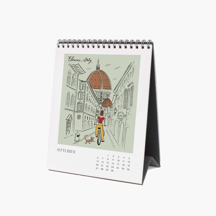 Rifle Paper Co. - Wholesale Calendar - 2026 Travel Sketchbook Desk Calendar9