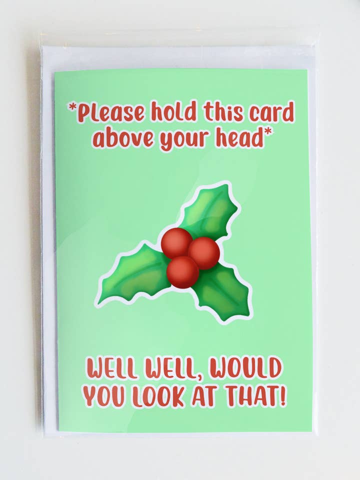 Mistletoe Kiss | Grappige kerstkaart | Kerstkaart voor wholesale door Join The Creative Side