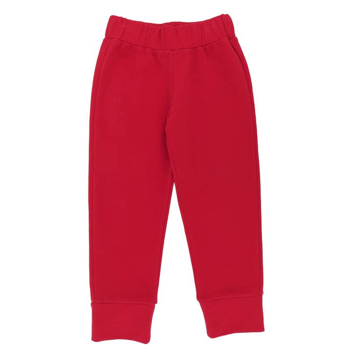BOY-Skinny Sweat Pant-True Red for wholesale by Lemon Loves Lime