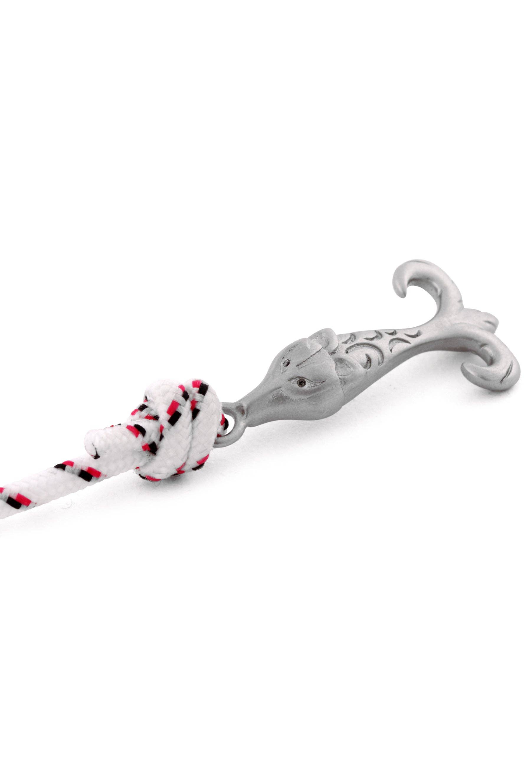 Blackskies - Wholesale Woven/Braided Bracelet - Vulpes Nylon Bracelet Double Wrapped Silver - White-Blue-Red3