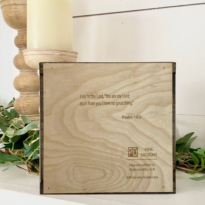 Pine Designs - Wholesale Sign - 7 x 7 Jehovah Adonai - Master and Lord - Hebrew Name of God