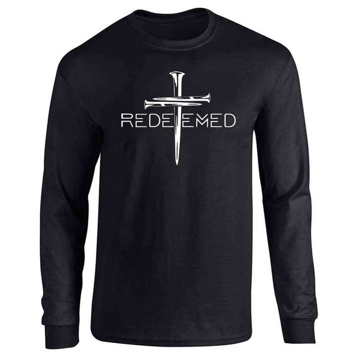Christian Ephesians à manches longues Redeemed Cross Nails pour la vente par Pop Threads