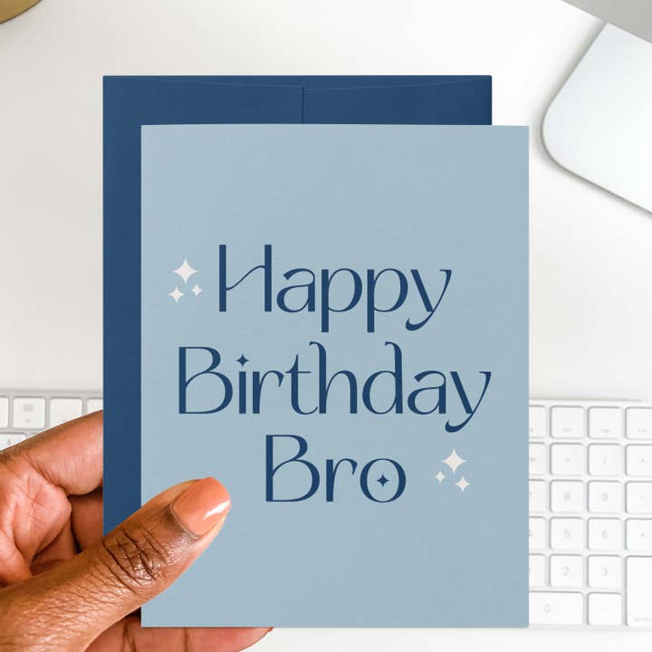 Happy Birthday Bro Greeting Card for wholesale by Blú Rose