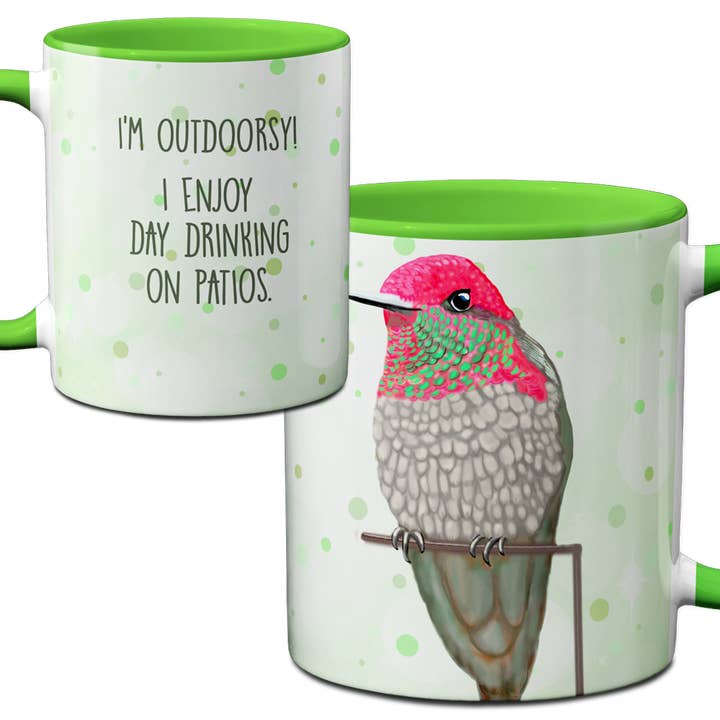 Hummingbird Drinking Green Mug for wholesale by Pithitude