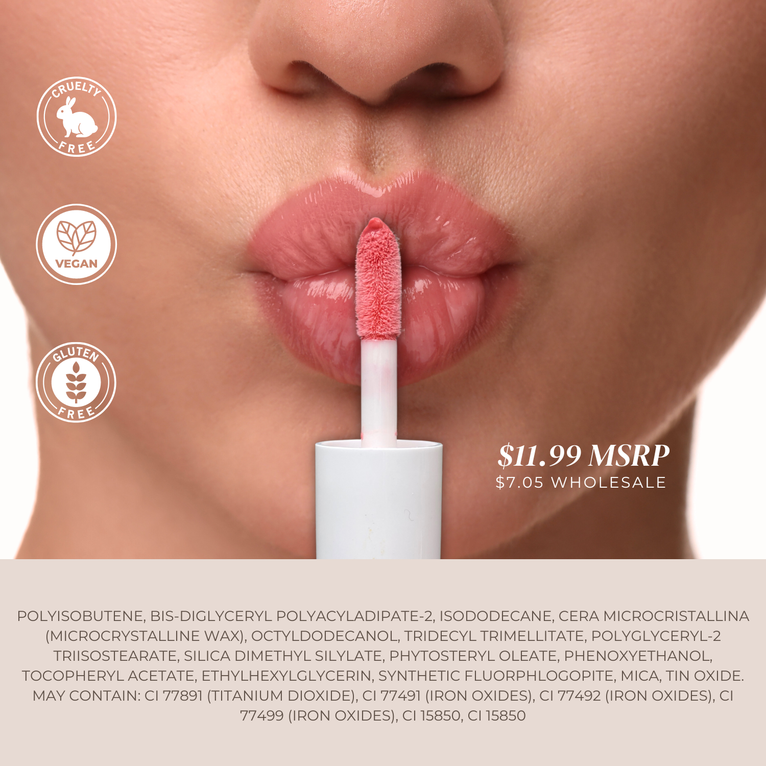 Honeybee Gardens Natural Cosmetics & Body Care – Gloss labial por atacado – Elixir Lábio Real Honeybee Gardens4