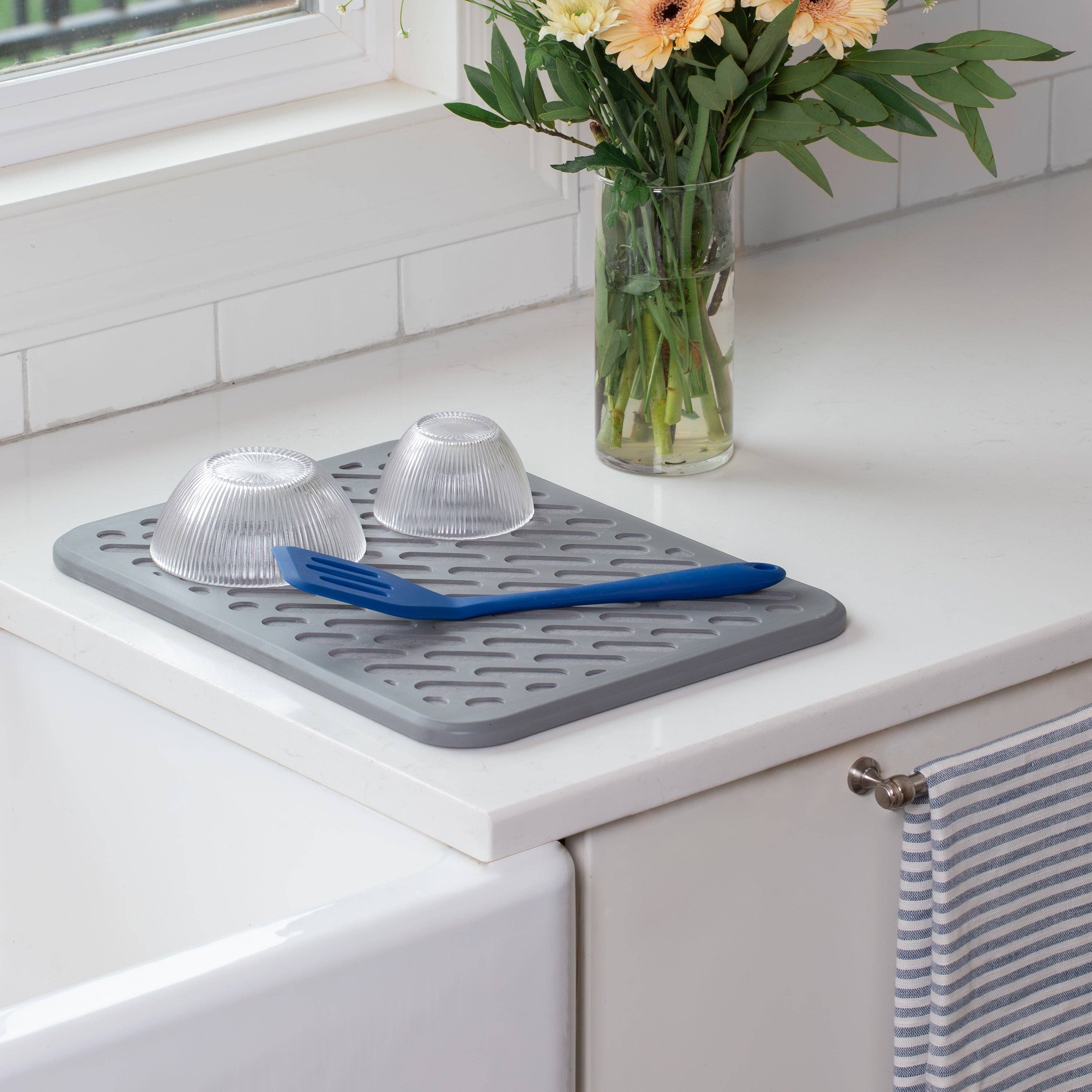 Better Houseware Corp. - Wholesale Dish Drying Mat/Rack - The Magic Dishmat: Stone & Silicone Quick Dry Mat4