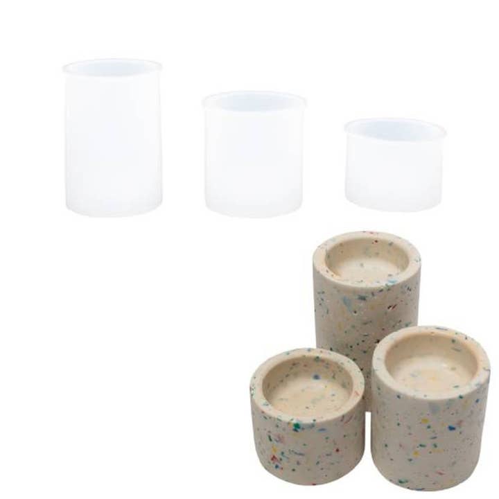 La Petite Épicerie - Wholesale DIY Craft Kit - Jesmonite AC100 kit - Three candle holders2