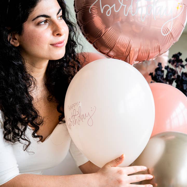 Folat BV - Wholesale Balloon - Foil Balloon - "Happy Birthday" - Crème Rose - 45 cm4