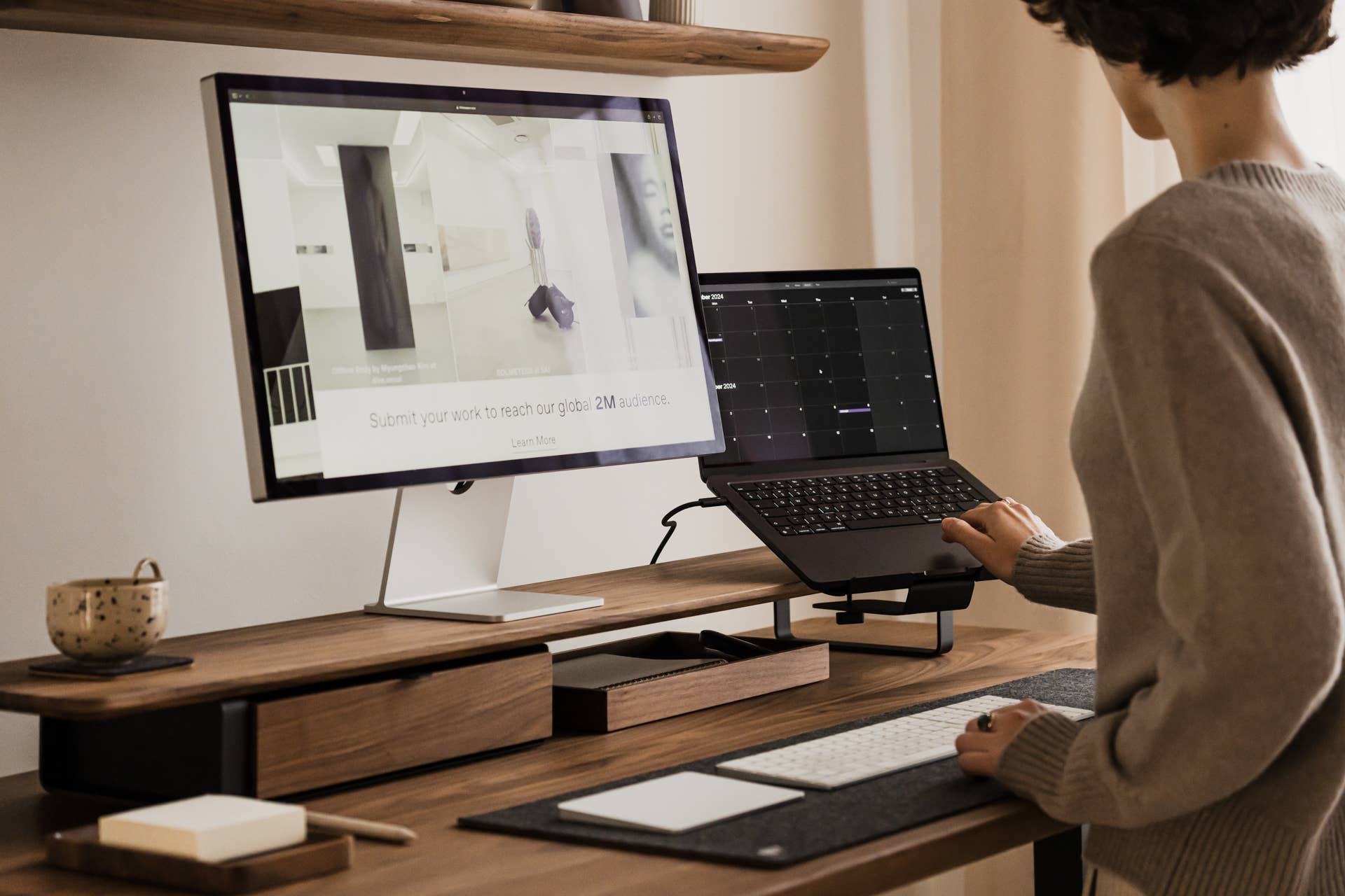 Oakywood – Großhandel Schreibtisch-Organizer – Schreibtischregal-Bundle mit Schublade & Laptop-Ständer-Schreibtisch-Setup31