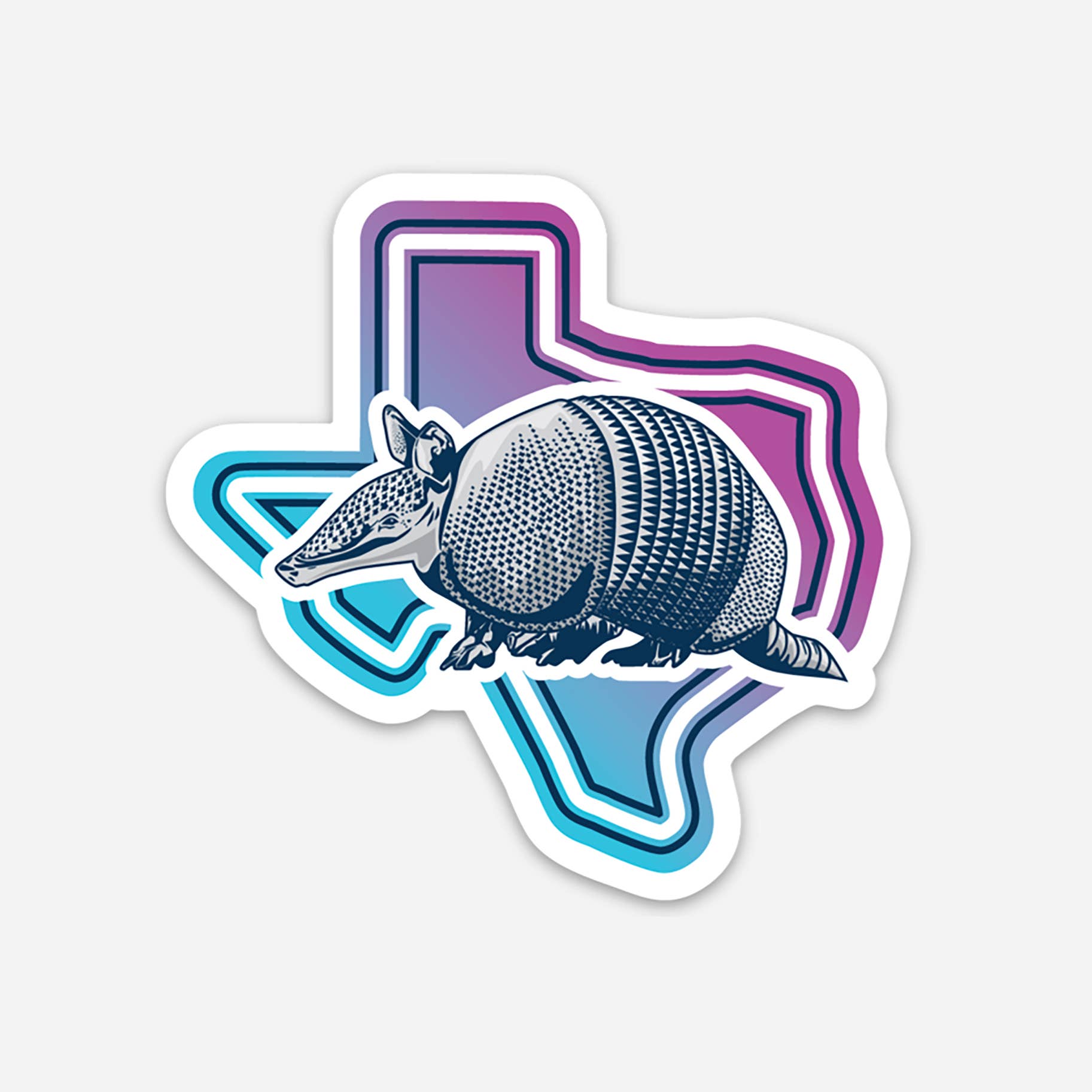 Gusto Graphic Tees - Wholesale Sticker - Armadillo Texas Vinyl Sticker