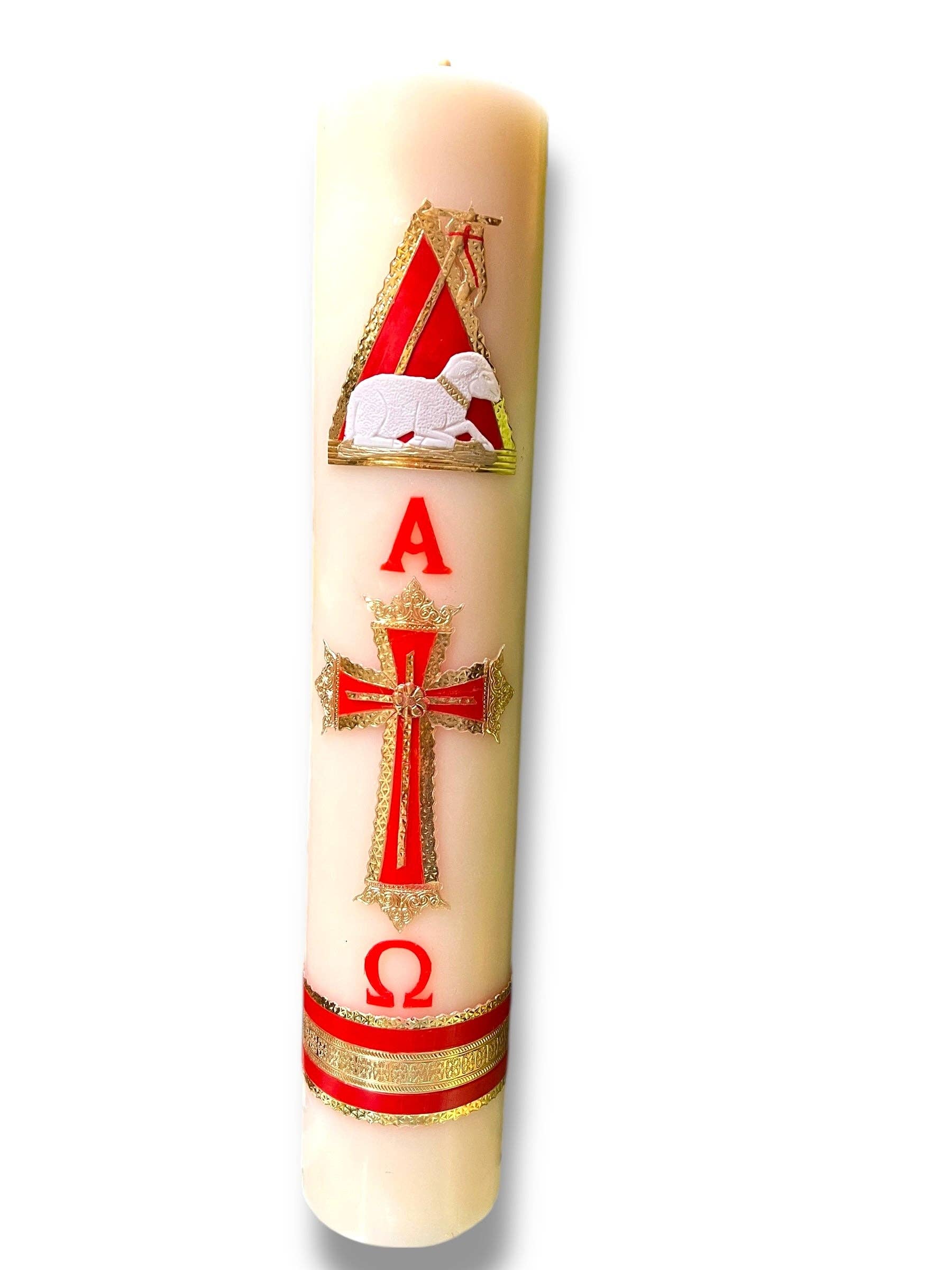 SAN JUDITAS RELIGIOUS ARTICLES - Wholesale Pillar Candle - 20" DECORATED WAX PASCHAL CANDLE6