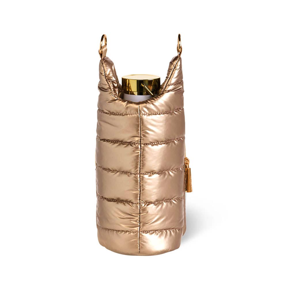 WanderFull - Wholesale Crossbody Bag - Women's - Gold Shiny HydroBag®  with Solid Matching Strap4