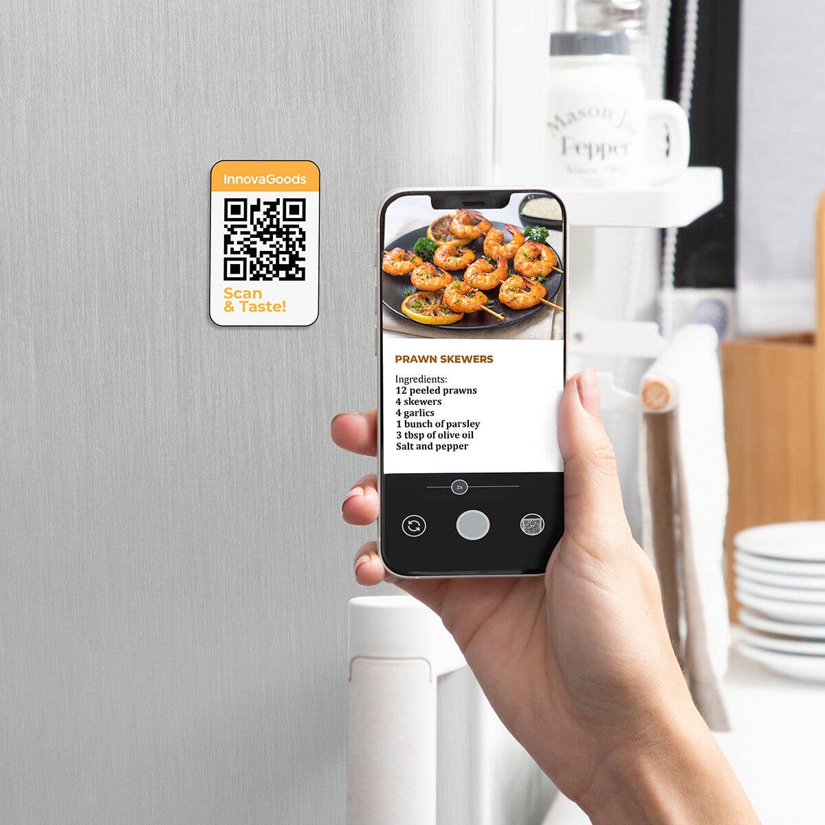 InnovaGoods - Vendita all'ingrosso Elettrodomestici da cucina - Friggitrice ad aria doppia InnovaGoods Fryinn 8000 in acciaio inox nero 3400 W 8 L senza olio8