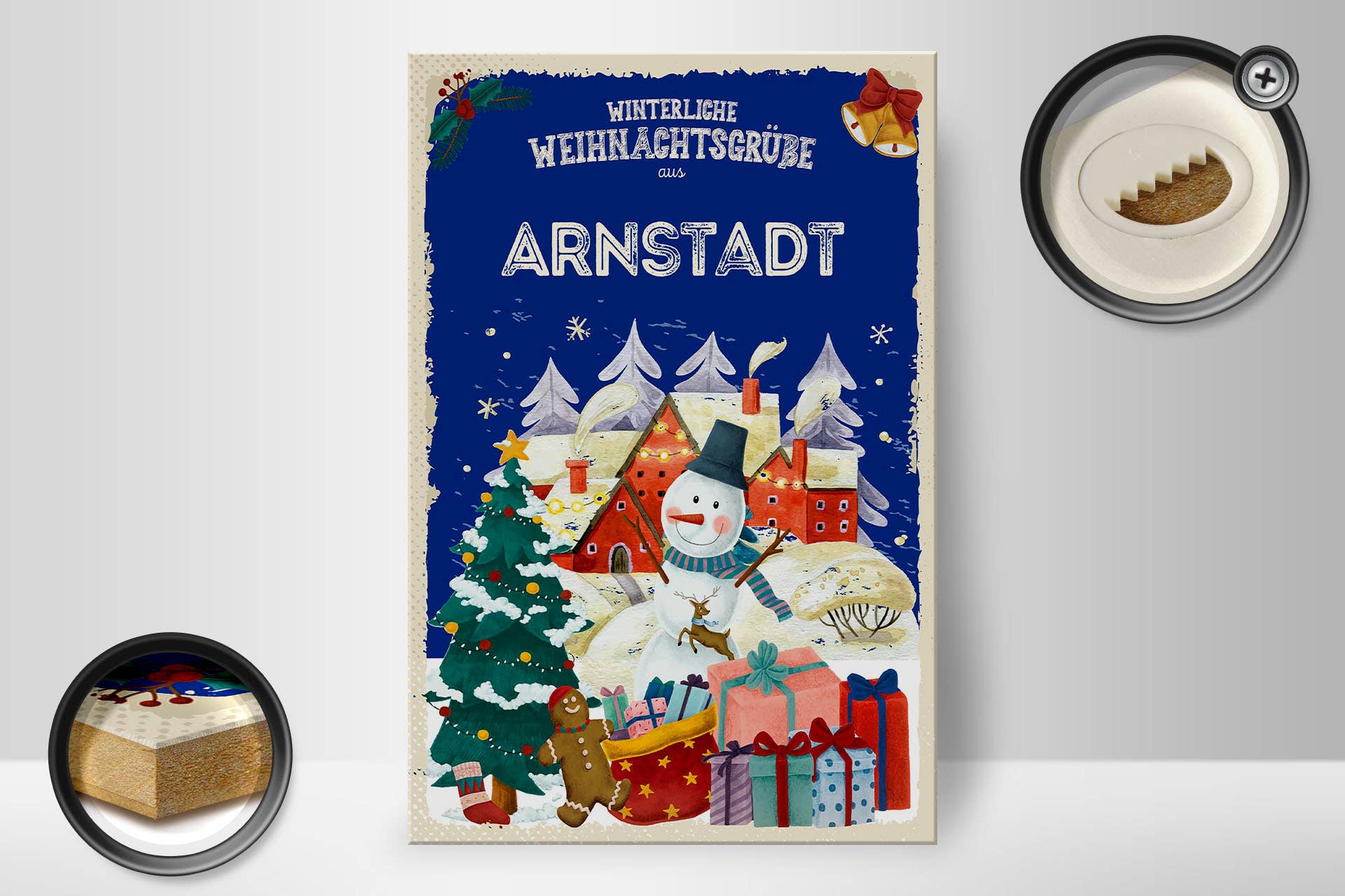 Femer - Wholesale Sign - Wooden sign Christmas greetings ARNSTADT gift 20x30cm1