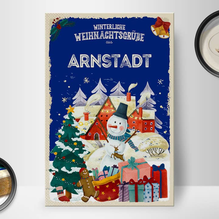 Femer - Wholesale Sign - Wooden sign Christmas greetings ARNSTADT gift 20x30cm1