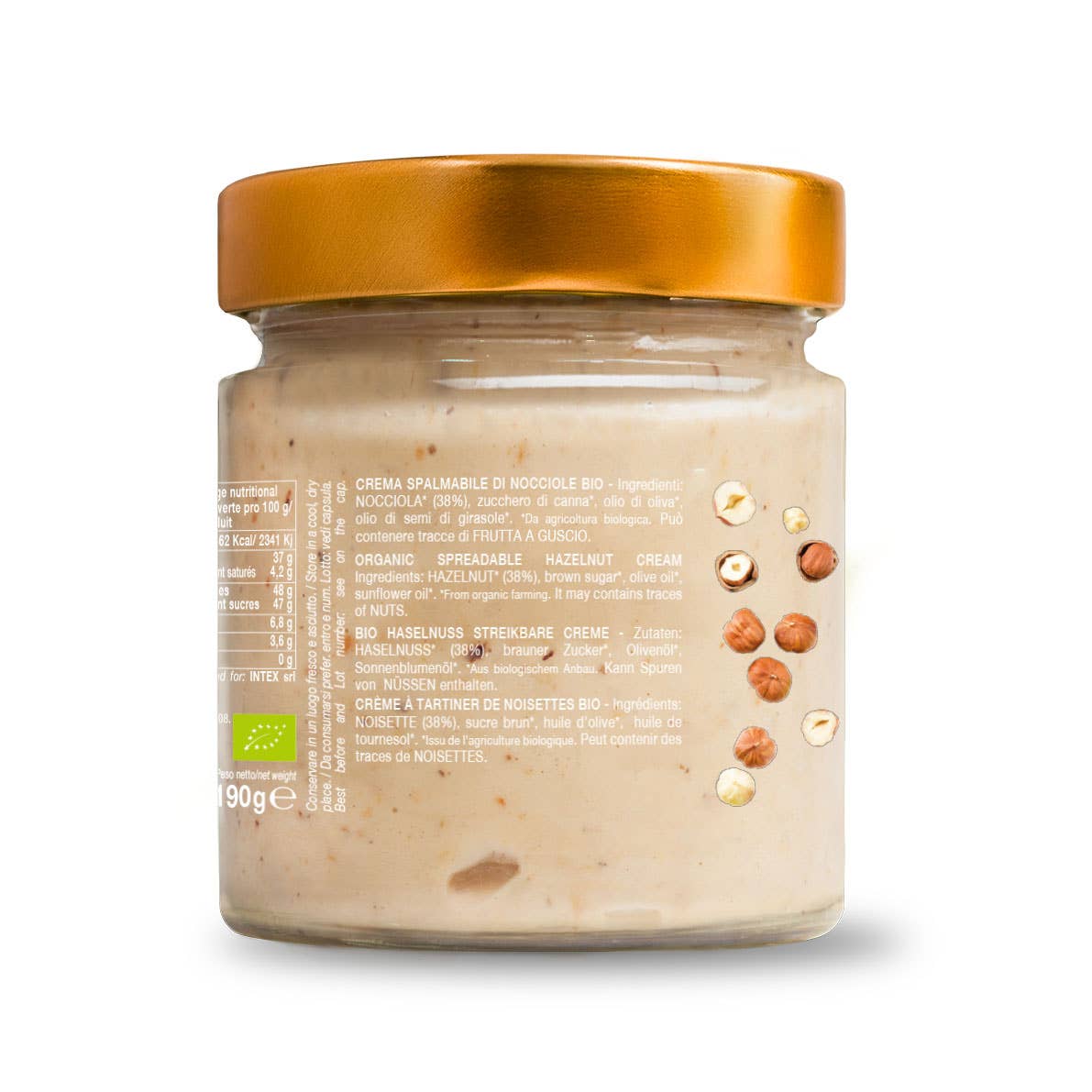 CONVIVIA for italian food lovers - Wholesale Nut Butter - Organic sweet hazelnut cream 190g1