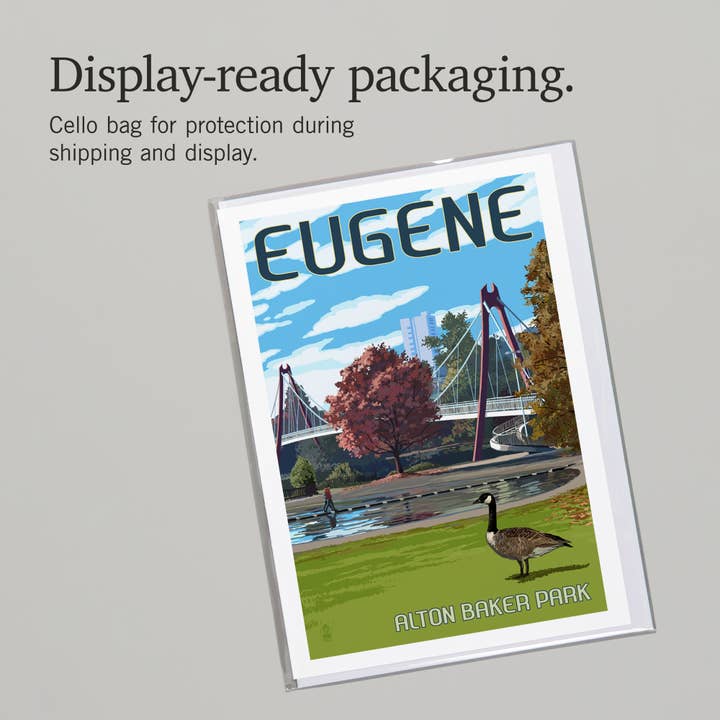 Lantern Press - Wholesale Everyday Greeting Card - GREETING CARD Eugene, Oregon, Cityscape6