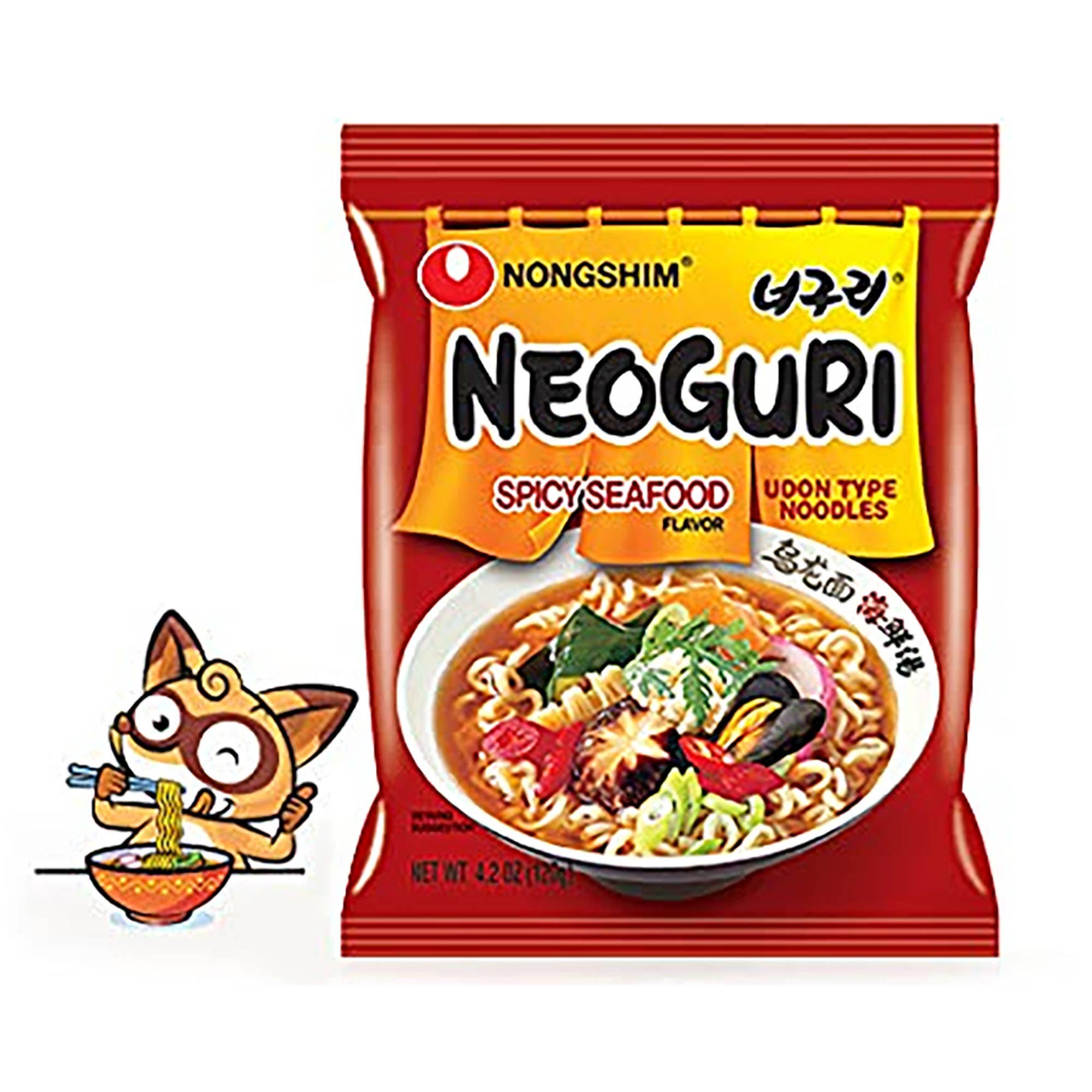 K Moitves Foods - Wholesale Ramen - Nongshim Neoguri Spicy Seafood Noodle–120g (4x4, 16 Packs)1