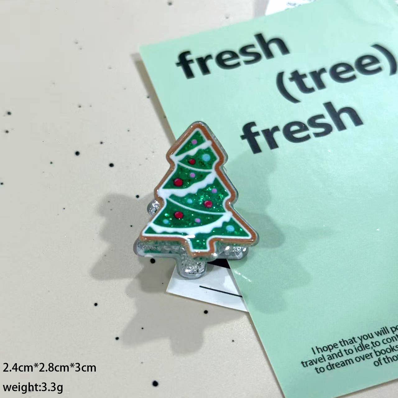 SoapElenGlen - Vente Pince à cheveux – femme - Pince à cheveux Père Noël et arbre scintillants, pince à griffes inspirée de Noël0