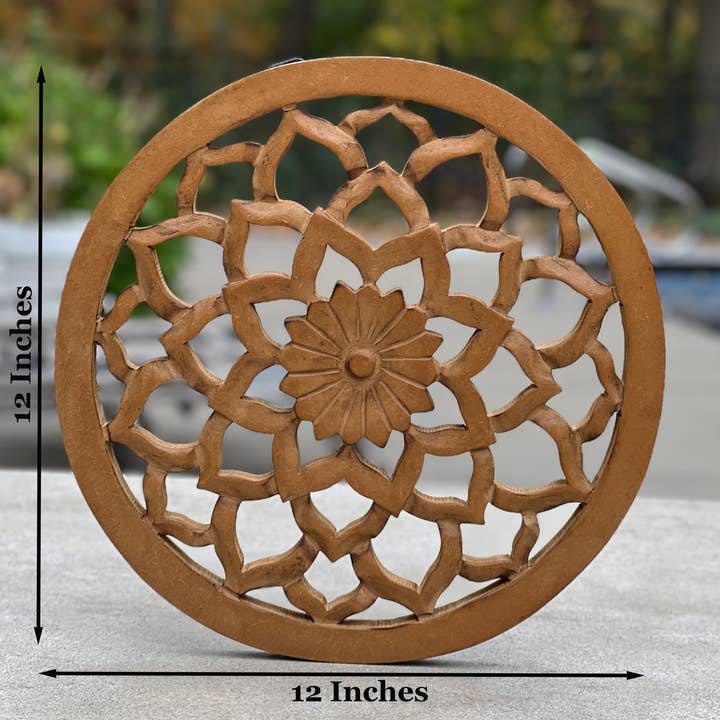 Lungta Imports - Wholesale Wall Accent - Handcrafted Wooden Lotus Flower Wall Décor Hanging Art12