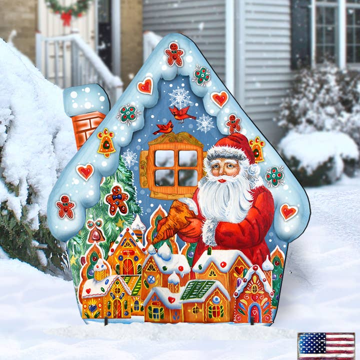 Decoração ao ar livre da Santa Gingerbread House G.debrekht por atacado de Designocracy